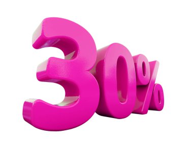 Yüzde 30 pembe işareti