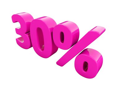 Yüzde 30 pembe işareti