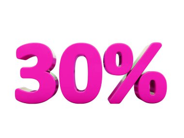 Yüzde 30 pembe işareti