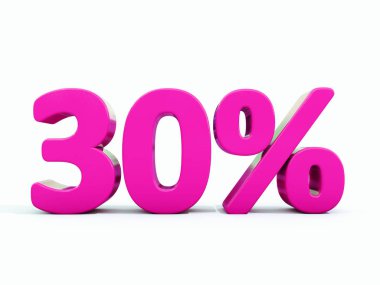 Yüzde 30 pembe işareti