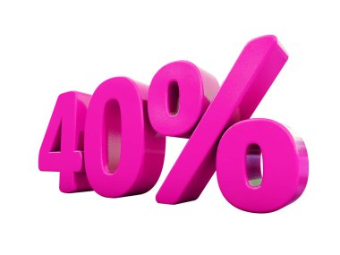 Yüzde 40 pembe işareti
