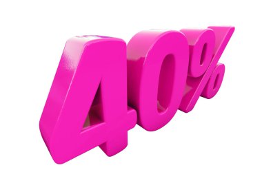 Yüzde 40 pembe işareti