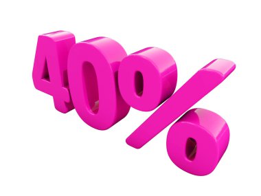 Yüzde 40 pembe işareti