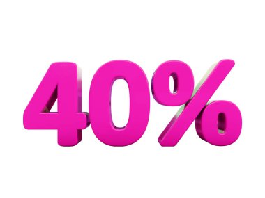 Yüzde 40 pembe işareti
