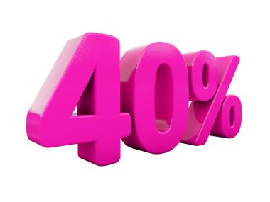 Yüzde 40 pembe işareti