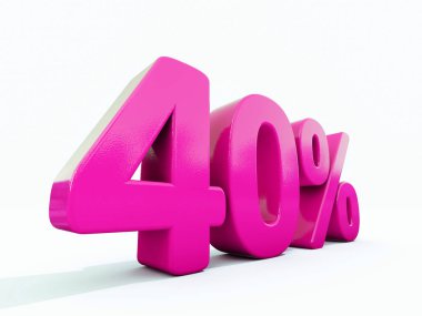 Yüzde 40 pembe işareti