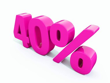 Yüzde 40 pembe işareti