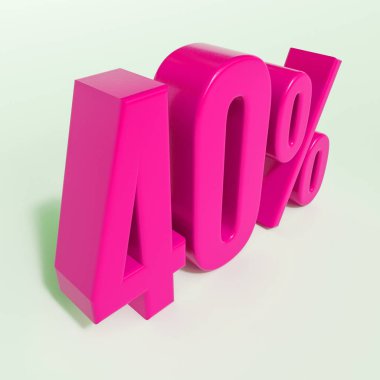 Yüzde 40 pembe işareti