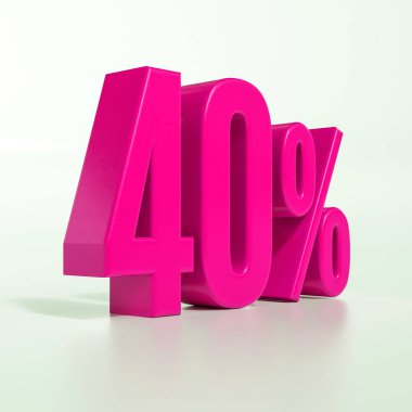 Yüzde 40 pembe işareti