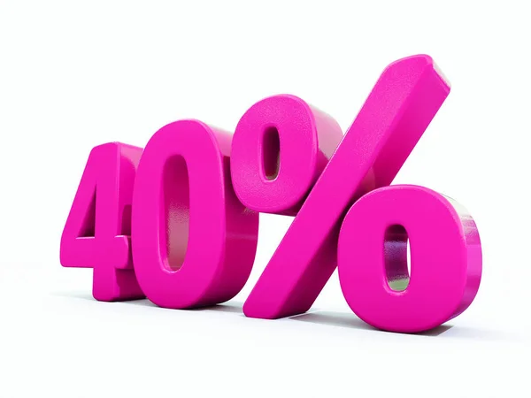 40 procent rosa skylt — Stockfoto