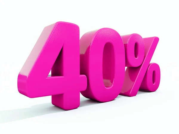 40 por ciento signo rosado — Foto de Stock