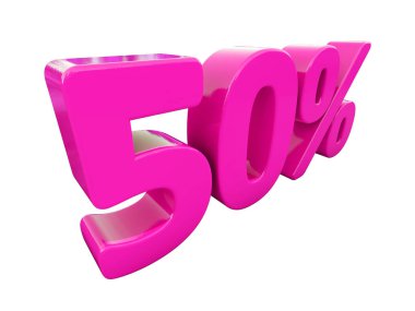 Yüzde 50 pembe işareti