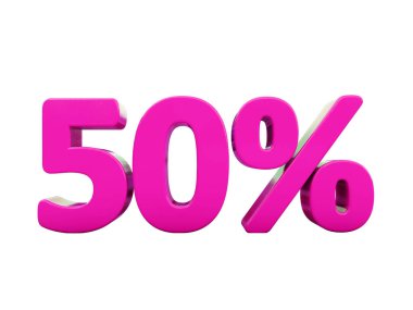 Yüzde 50 pembe işareti