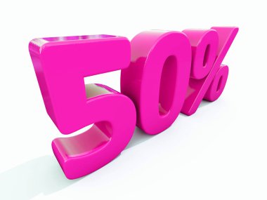 Yüzde 50 pembe işareti