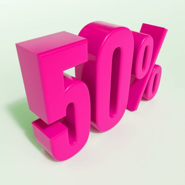 Yüzde 50 pembe işareti