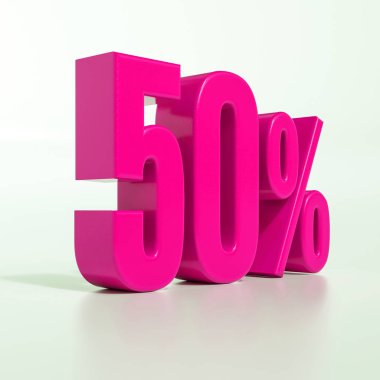 Yüzde 50 pembe işareti