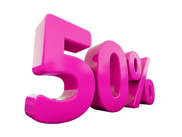 50 procent rosa skylt — Stockfoto