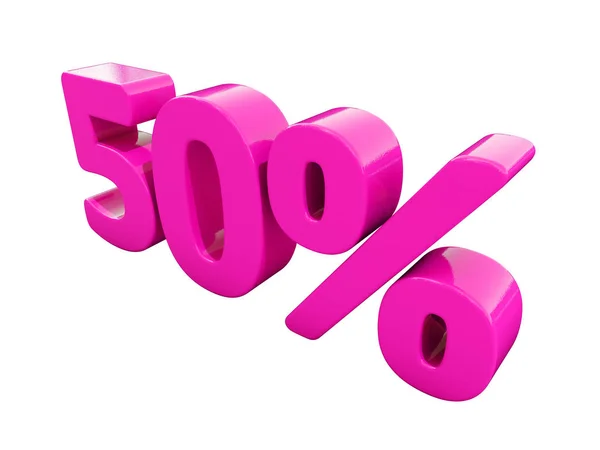 50 százalék rózsaszín jele — Stock Fotó