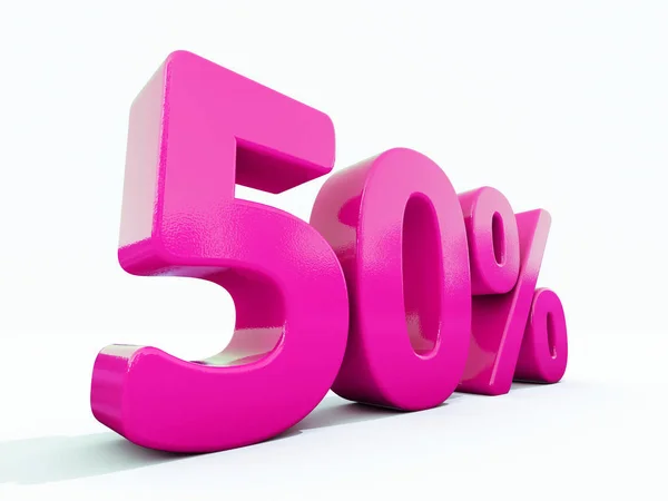 50 százalék rózsaszín jele — Stock Fotó