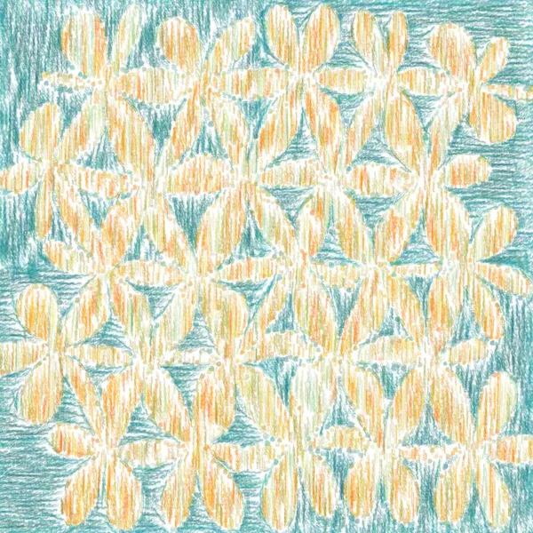 Dětská kresba styl květiny Closeup — Stock fotografie