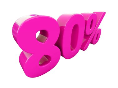 Yüzde 80'i pembe işareti