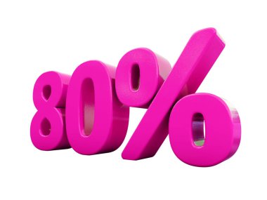 Yüzde 80'i pembe işareti