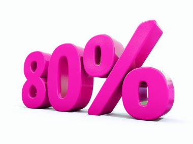 Yüzde 80'i pembe işareti