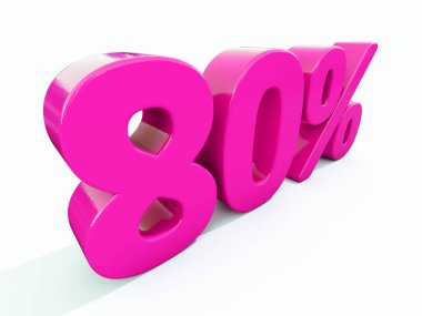 Yüzde 80'i pembe işareti