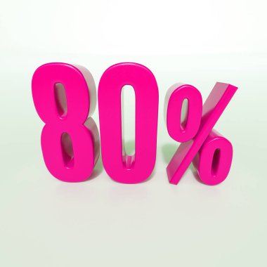 Yüzde 80'i pembe işareti