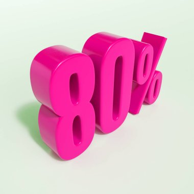 Yüzde 80'i pembe işareti