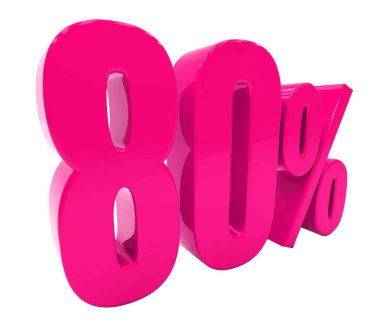 Yüzde 80'i pembe işareti
