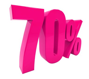 Yüzde 70'i pembe işareti