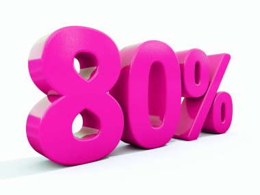 Yüzde 80'i pembe işareti