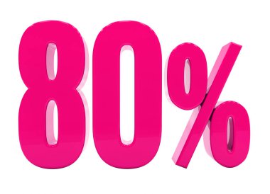 Yüzde 80'i pembe işareti