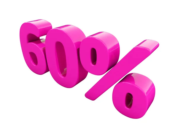 60 por ciento signo rosado — Foto de Stock