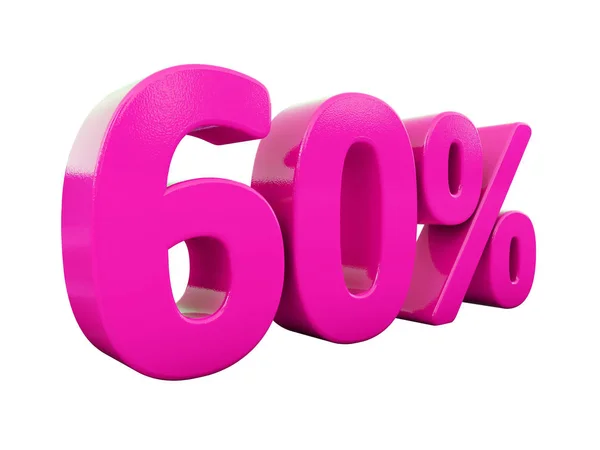 60 százalék rózsaszín jele — Stock Fotó