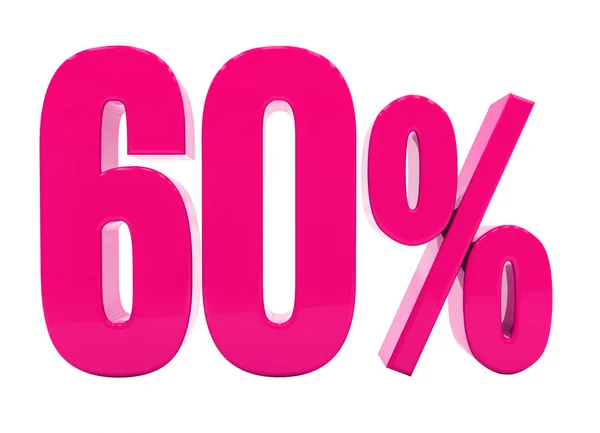 60 procent rosa skylt — Stockfoto