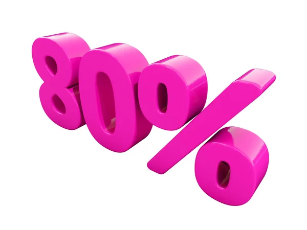 80 procent růžový znak — Stock fotografie