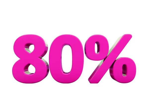 80 por ciento signo rosado — Foto de Stock