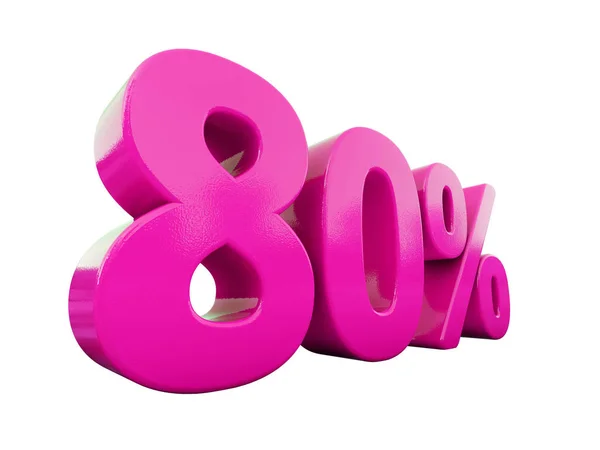 80 százaléka rózsaszín jele — Stock Fotó
