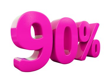 Yüzde 90'ı pembe işareti