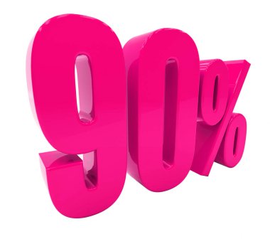Yüzde 90'ı pembe işareti