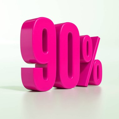 Yüzde 90'ı pembe işareti