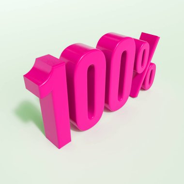 Yüzde 100 pembe işareti