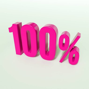 Yüzde 100 pembe işareti