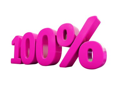 Yüzde 100 pembe işareti