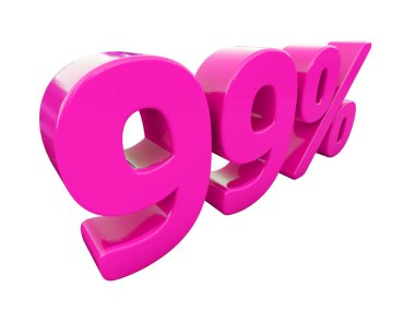 Yüzde 99'u pembe işareti