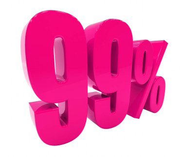 Yüzde 99'u pembe işareti