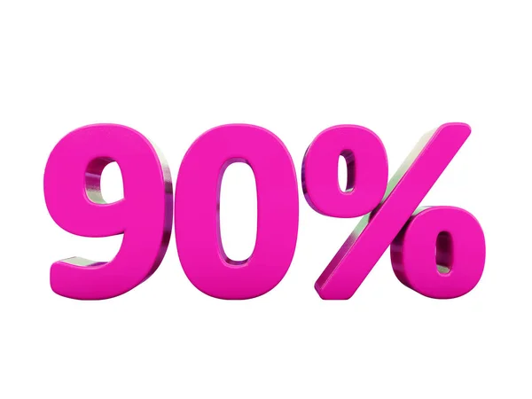 90 por ciento signo rosado — Foto de Stock