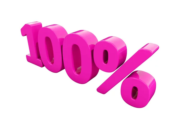 100 per cento rosa segno — Foto Stock